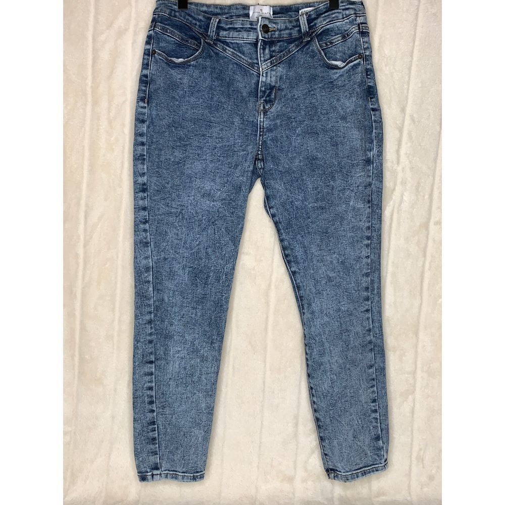 True Craft Jeans Womens Size 10 Blue Acid Wash‎ Mid Rise Skinny Ankle Stretch